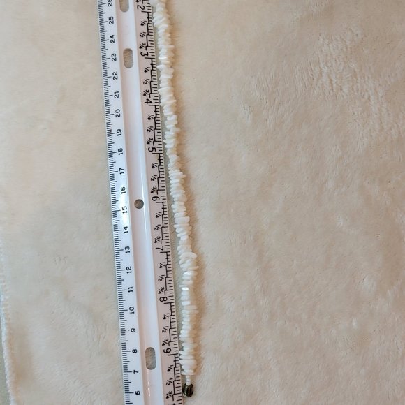 Vintage 80s 90s Hawaiian Beach Tiki White Puka Shell Seashell Bracelet Anklet - Picture 5 of 5